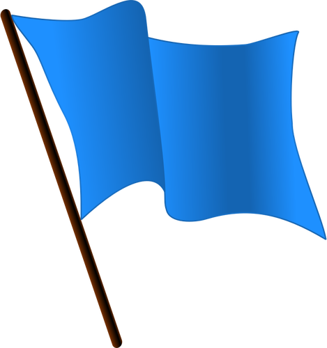 Vektor mává modrou vlajkou